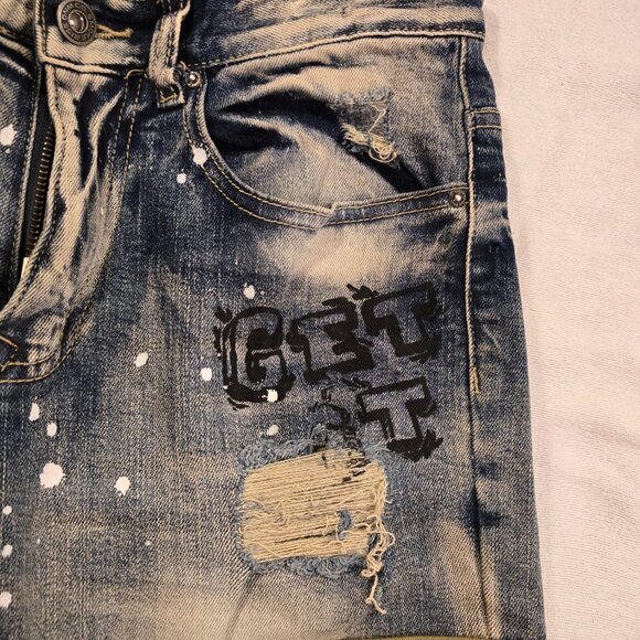 Smoke Rise Cargo Fashion Denim Streetwear Street Ware Wear Mens Jeans Doodle Uti - Picture 6 of 16